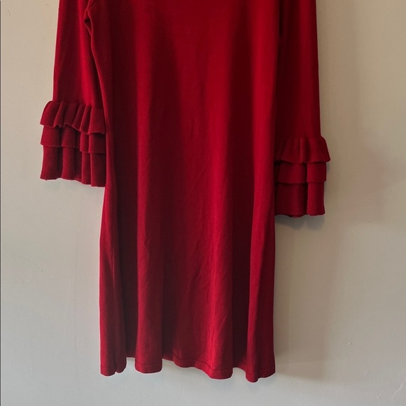 Danny and Nicole Red Ruffle Sleeve Dress Women’s XL - Picture 5 of 15